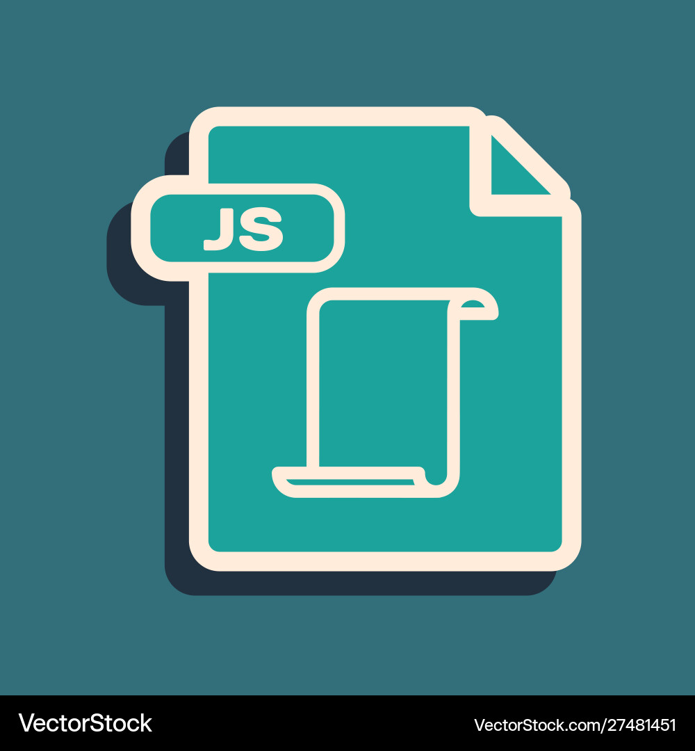 Green js file document download button icon Green js file document download button icon vector image