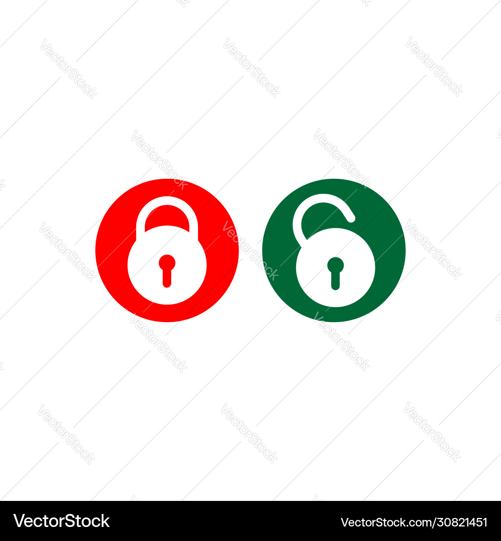 Lock unlock flat icon security design element vector image