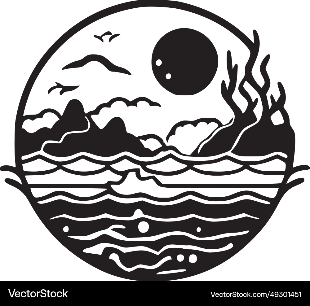 Meer - minimalistisches und flaches Logo Meer - minimalistisches und flaches Logo vektorbild