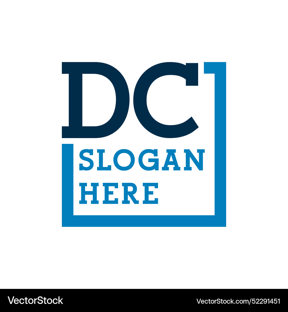 Minimal initials logo letters d and c dc initial Vector Image