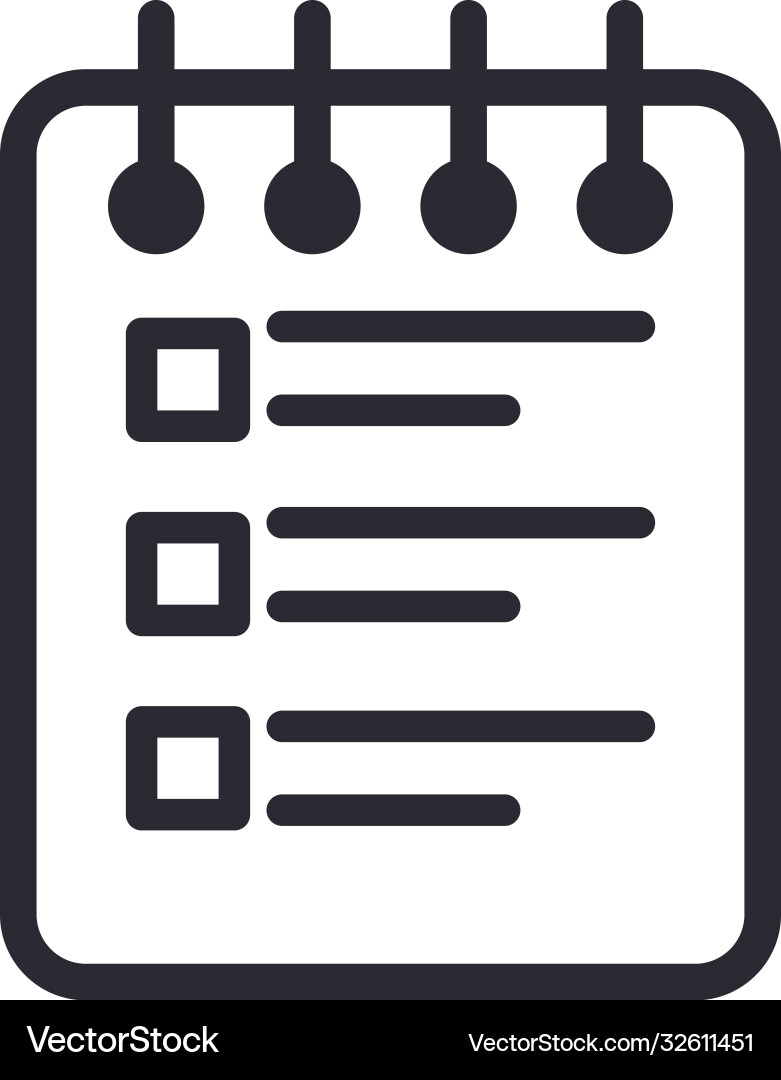 Notebook with options line style icon Vector Image