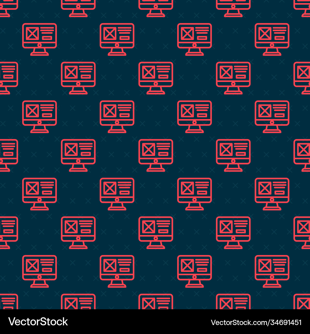 Red line ui or ux design icon isolated seamless Red line ui or ux design icon isolated seamless vector image