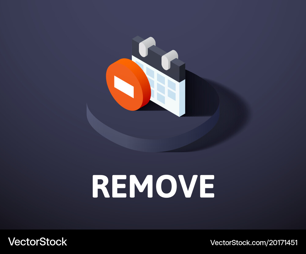 Remove isometric icon isolated on color vector image