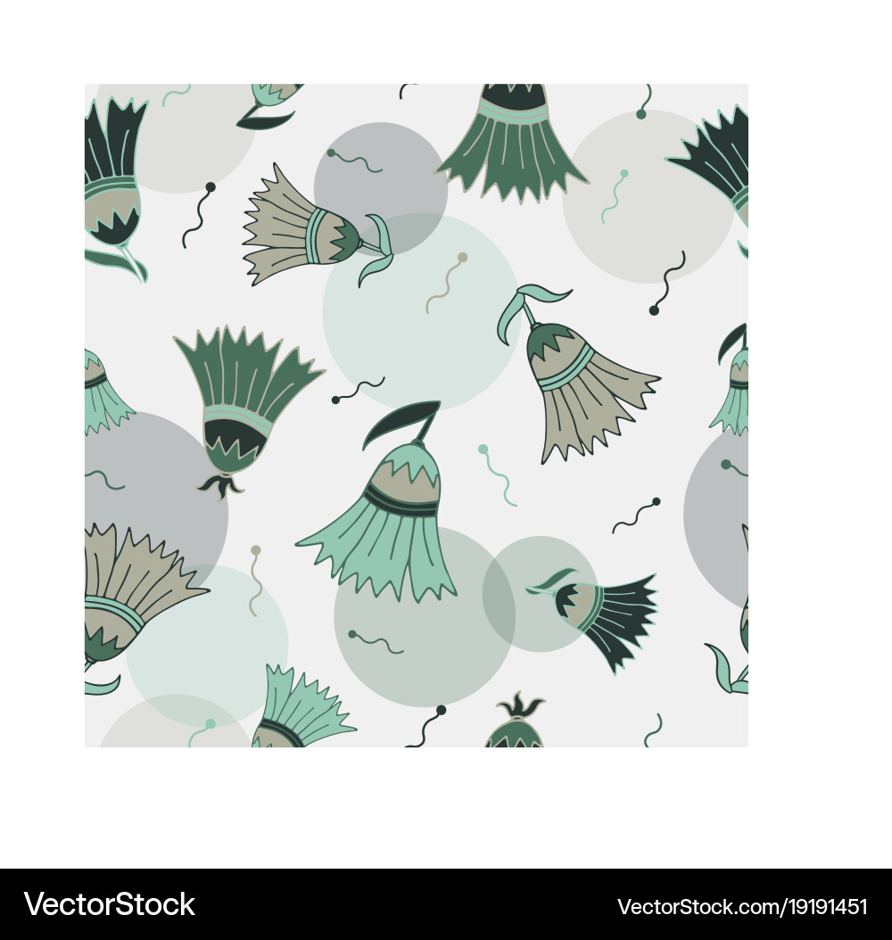 Seamless pattern with hand-drawn fantasy flowers Vector Image