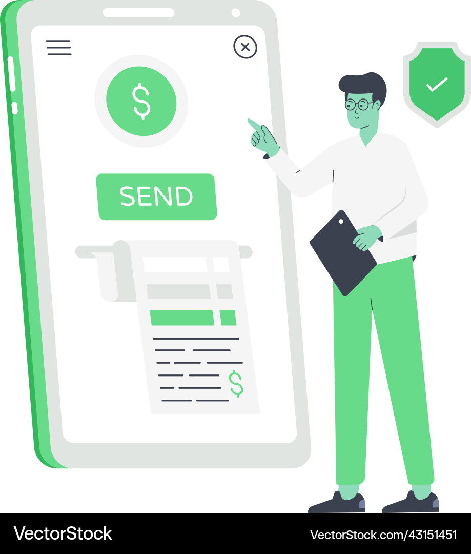 Secure transaction Vector Image