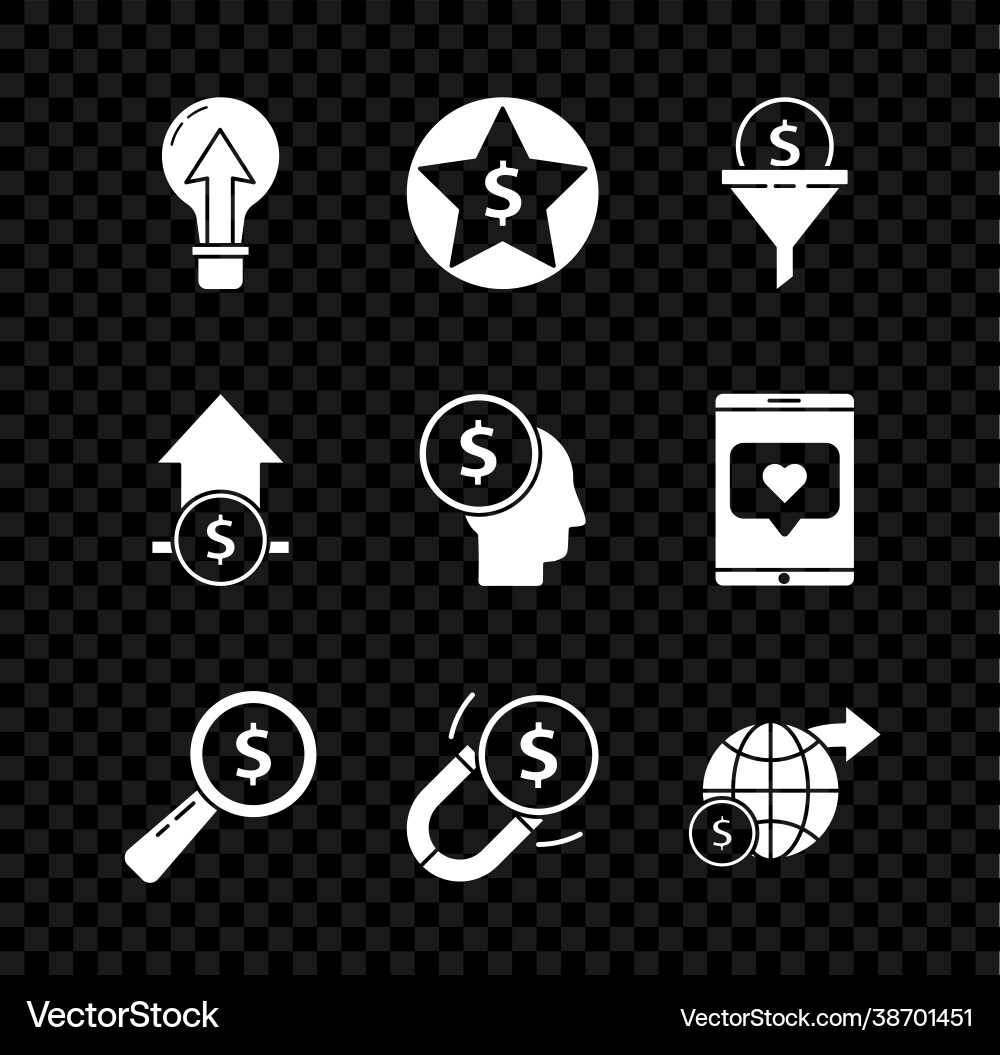 Set light bulb star and dollar lead management Set light bulb star and dollar lead management Vector Image