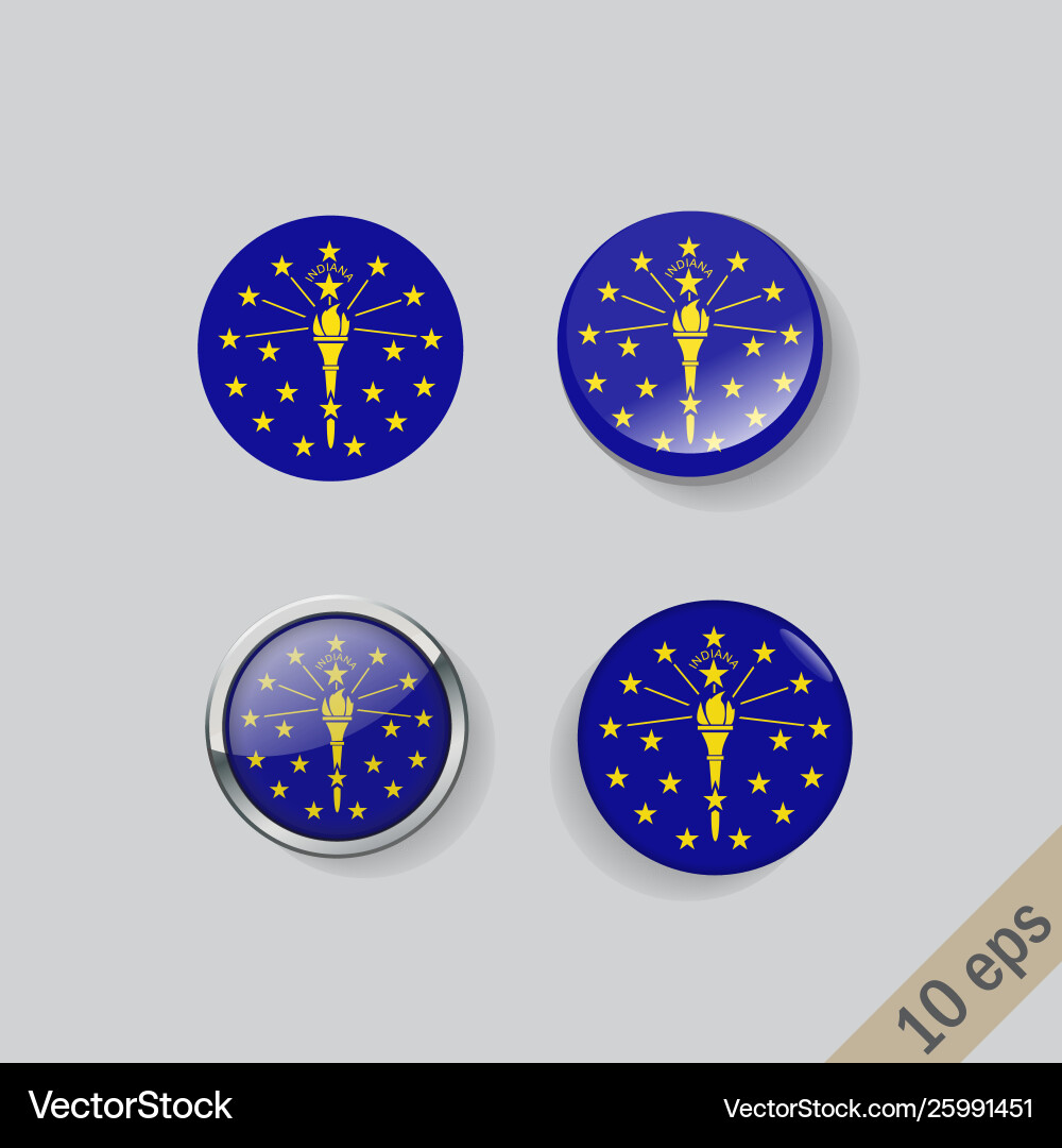 Set round buttons with image indiana Set round buttons with image indiana vector image