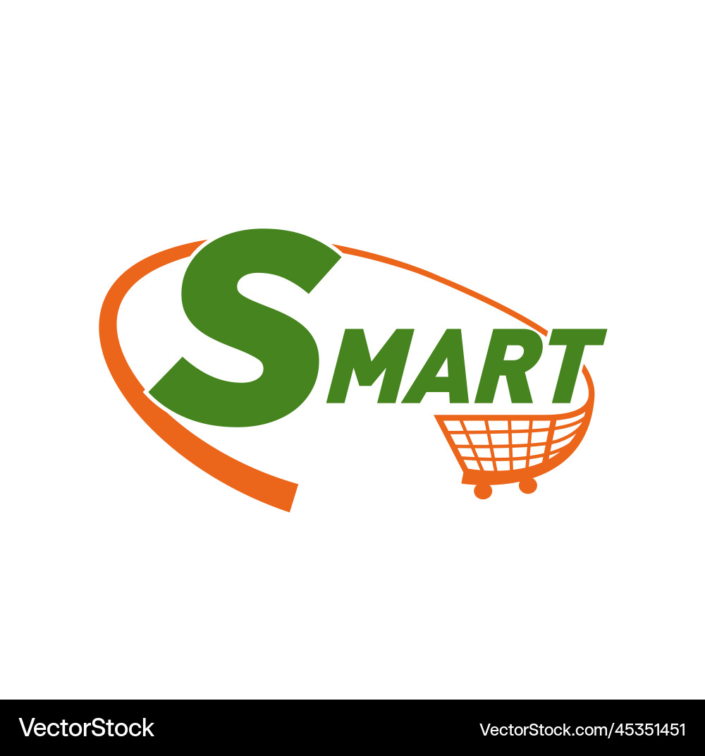 Smart mart icon s typography logo Smart mart icon s typography logo vector image