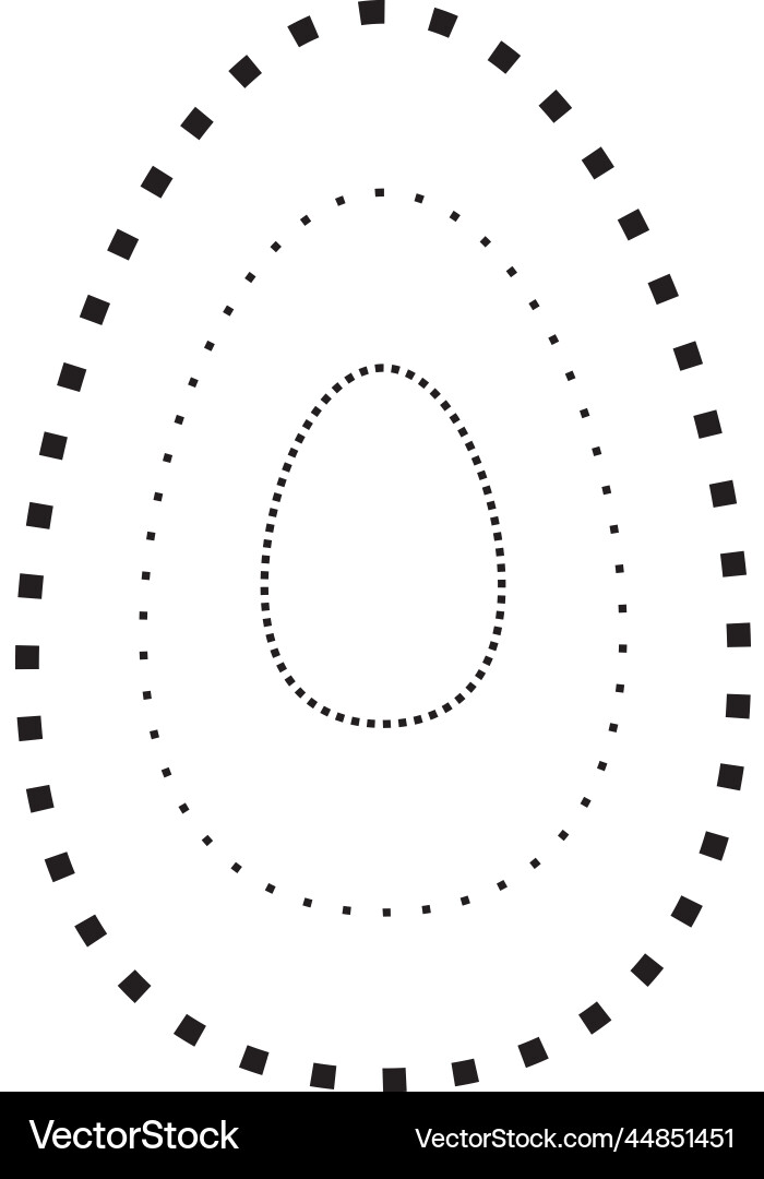 Tracing oval shape symbol dashed and dotted Tracing oval shape symbol dashed and dotted Vector Image