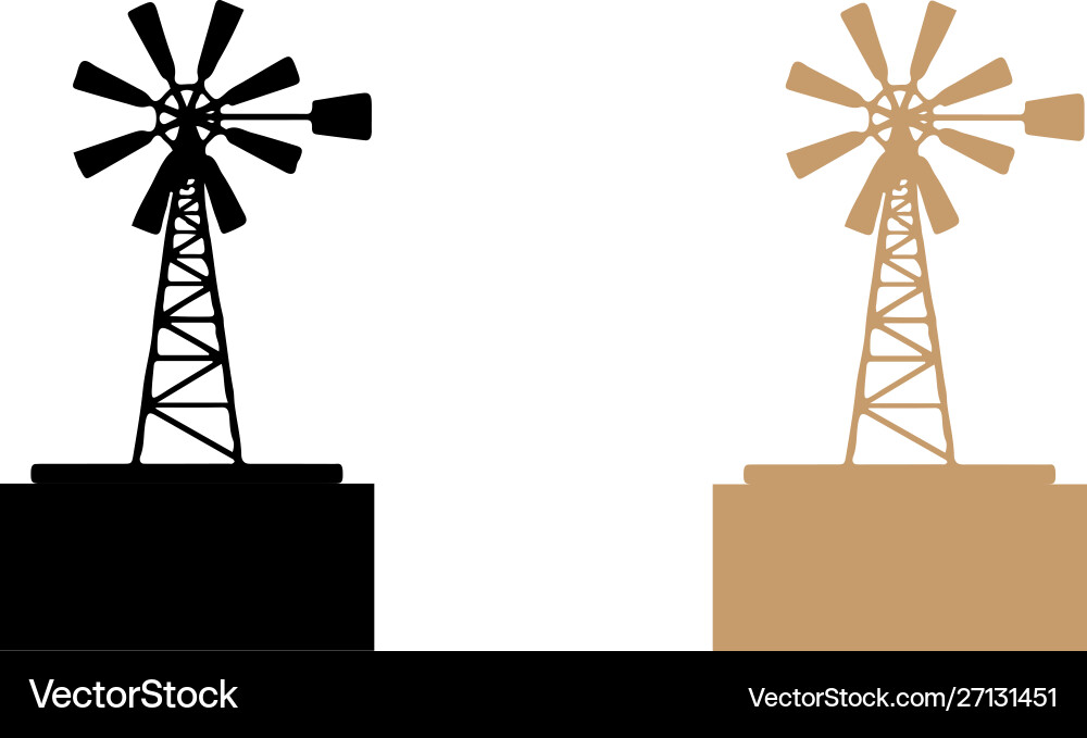 Windmill icon isolated on background vector image