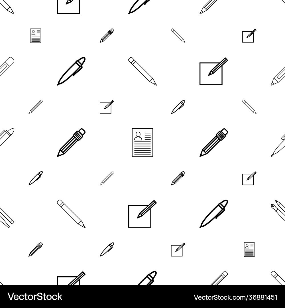 Write icons pattern seamless white background vector image