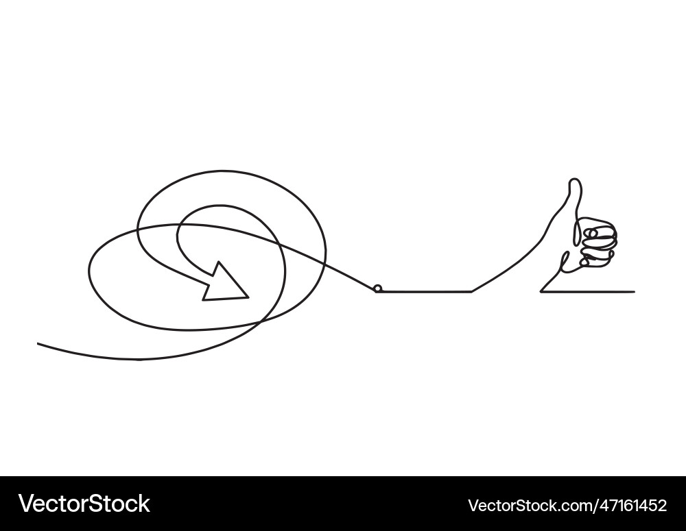 Abstract continuous lines arrows and hand Vector Image