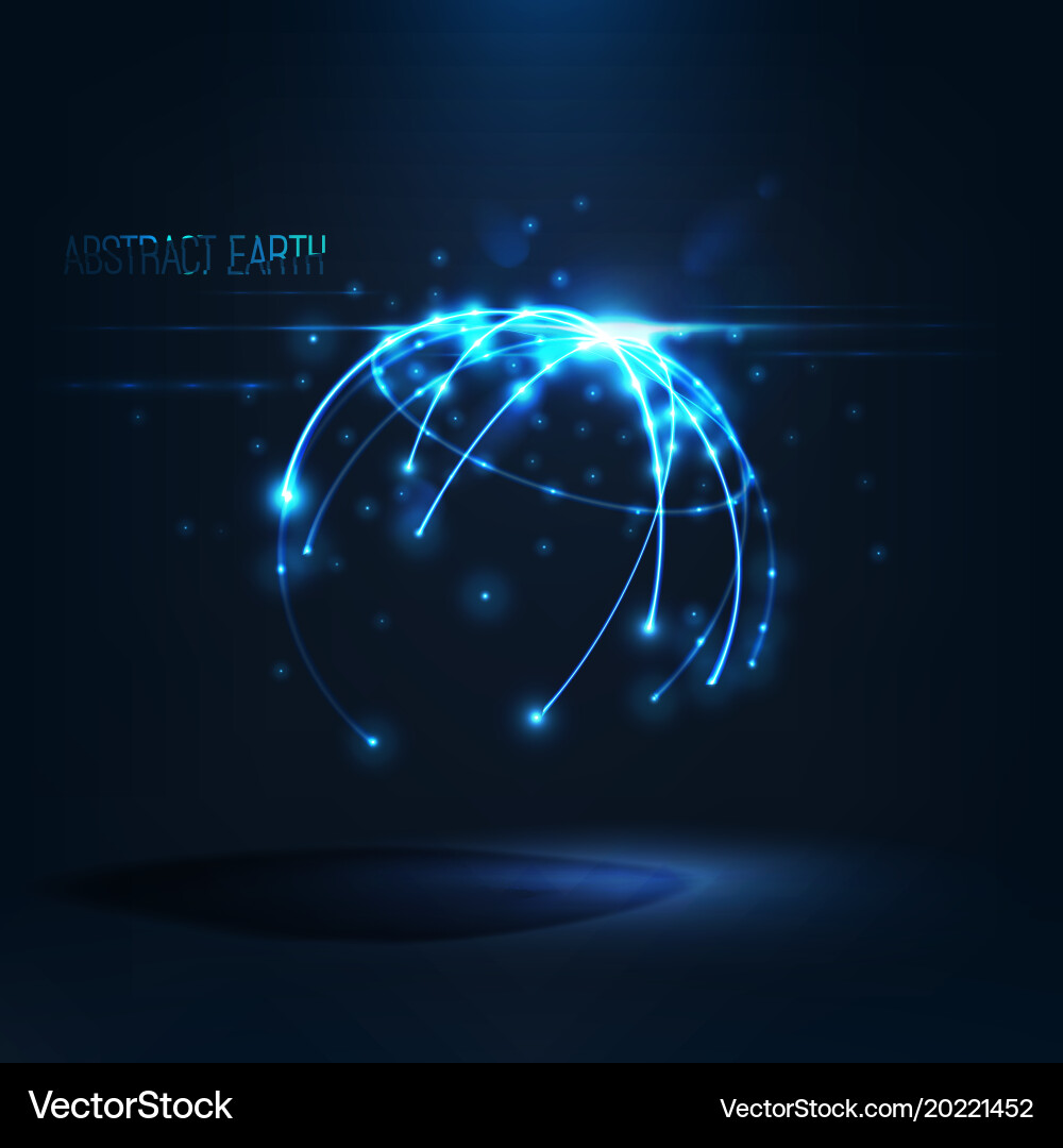 Abstract shape of glowing circles and particles Vector Image