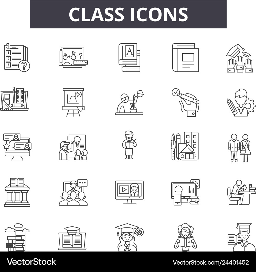 Class line icons for web and mobile design Class line icons for web and mobile design Vector Image