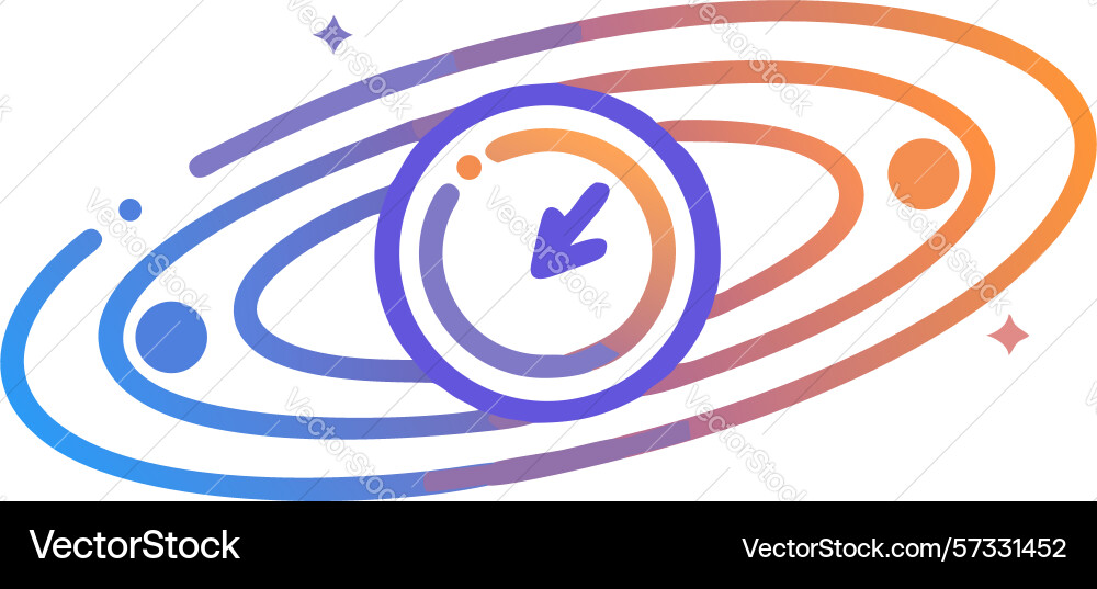 Cosmic orbital system icon navigation flow vector image