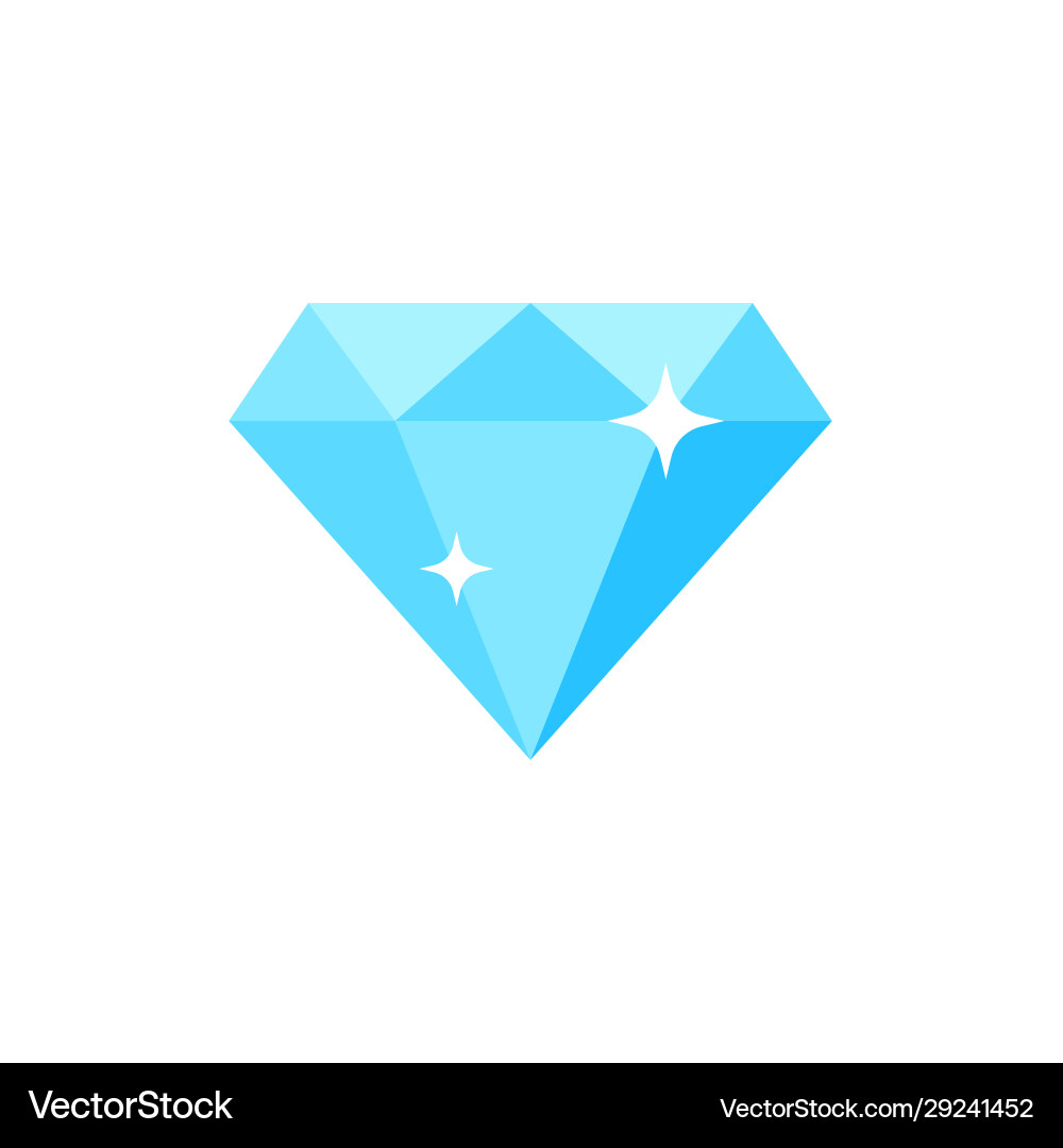 Diamond icon flat design Royalty Free Vector Image