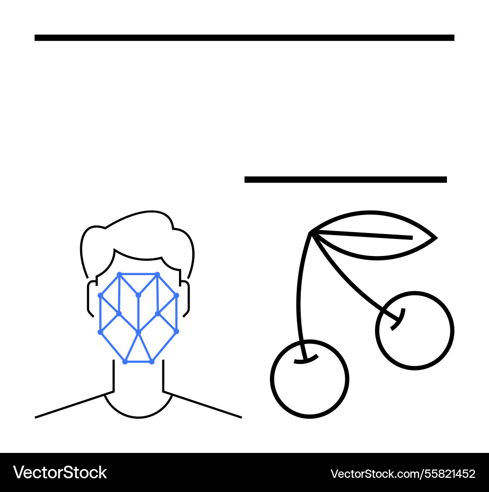 Face recognition scan with geometric pattern Vector Image