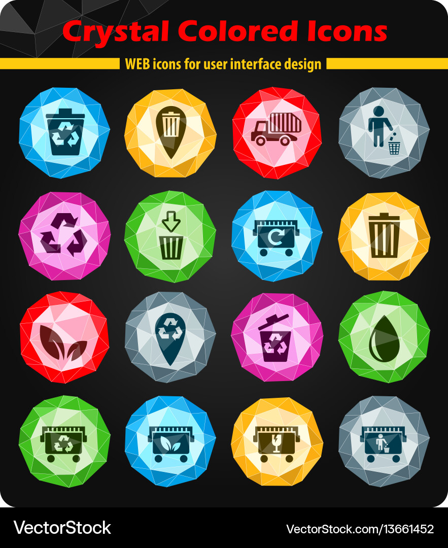 Garbage icon set Vector Image
