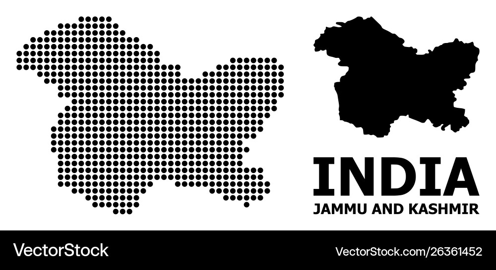 Gepunktete Musterkarte Jammu und Kaschmir Zustand Gepunktete Musterkarte Jammu und Kaschmir Zustand vektorbild