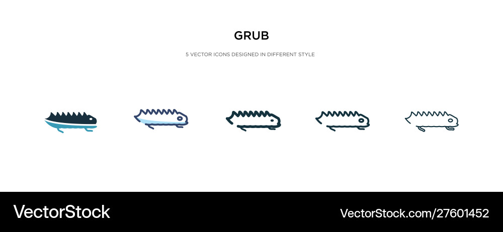 Grub icon in different style two colored Grub icon in different style two colored vector image
