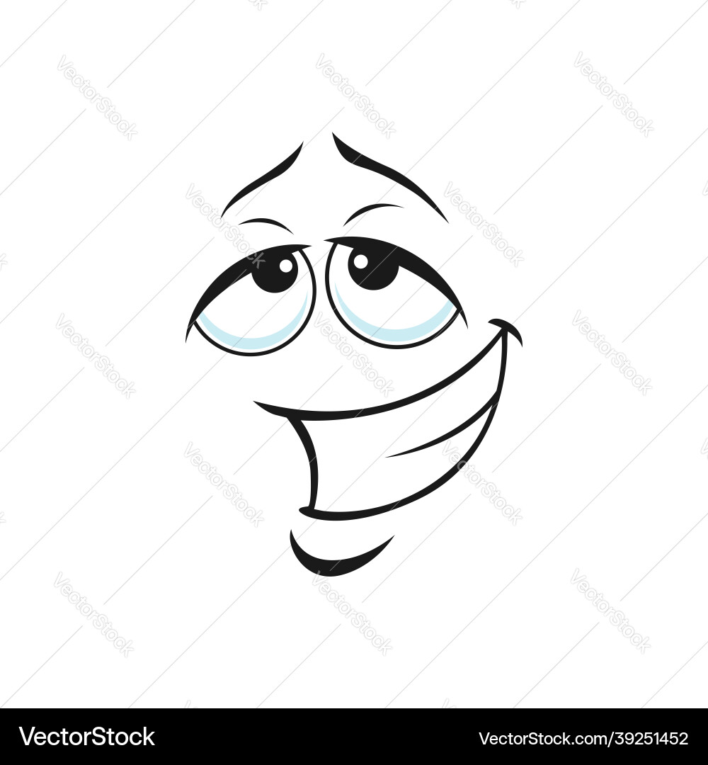 Grumpy emoticon with strained smirk smile isolated Grumpy emoticon with strained smirk smile isolated vector image