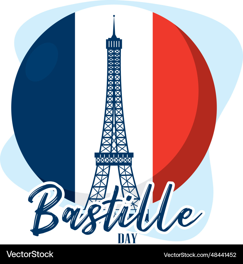 Isolated badge with french flag and eiffel tower vector image