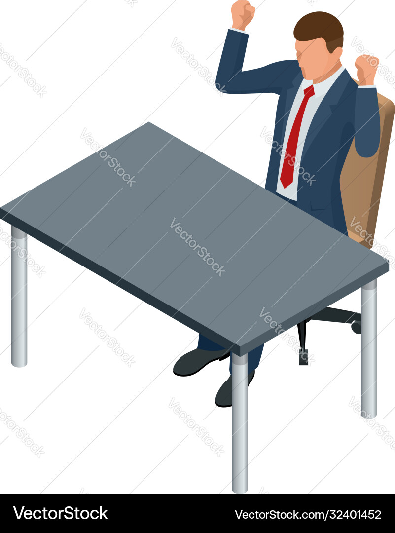 Isometric businessman isolated on write creating Isometric businessman isolated on write creating Vector Image