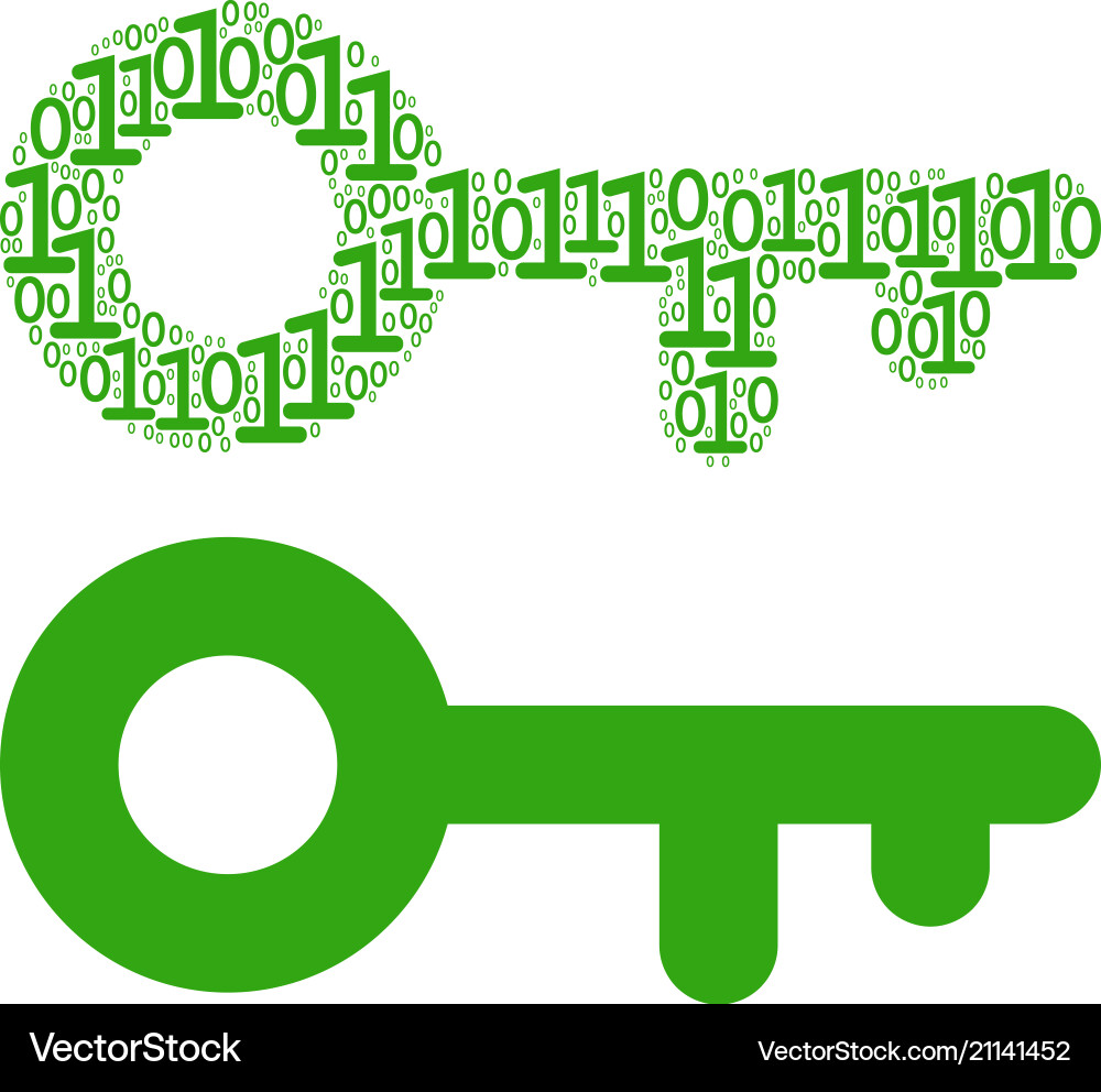 Key collage of binary digits Key collage of binary digits vector image