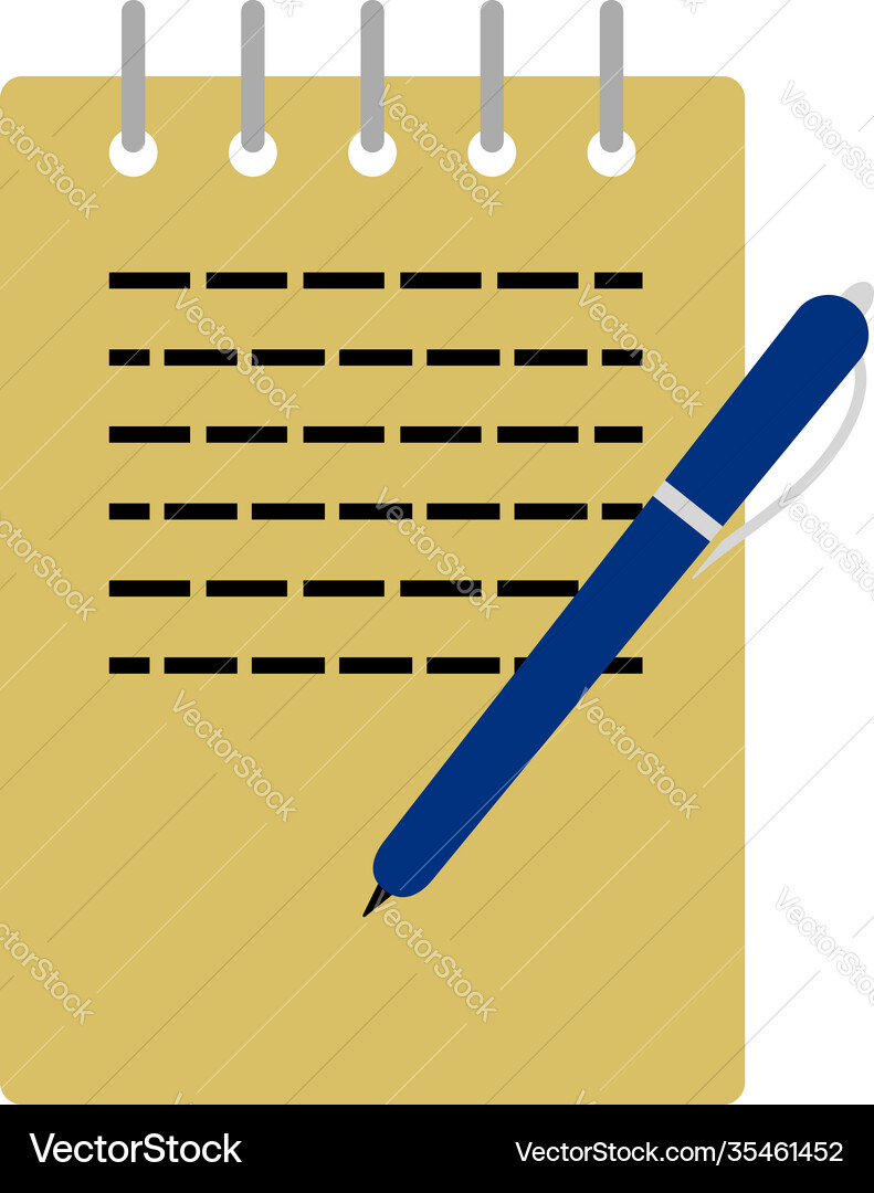 Notebook with pen icon Notebook with pen icon vector image