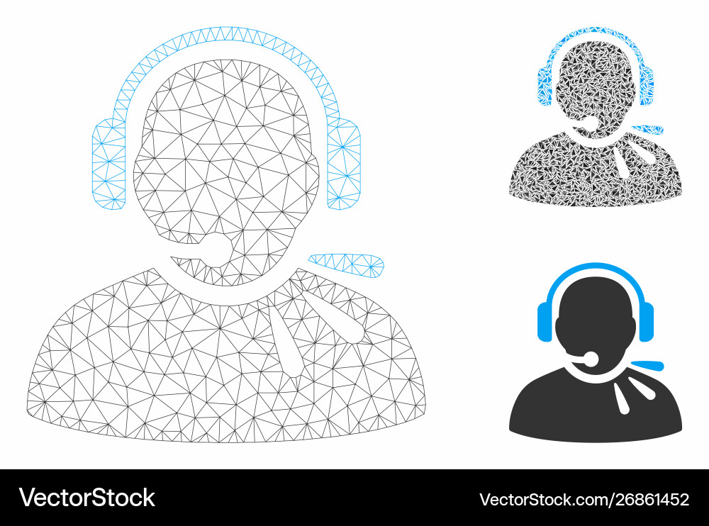 Operator speech mesh carcass model Vector Image