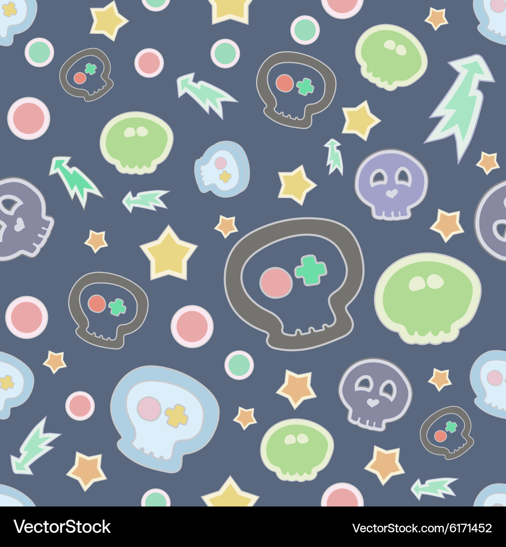 Seamless pattern with skulls and bones vector image