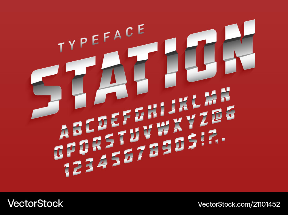 Station futuristic display typeface design Station futuristic display typeface design vector image