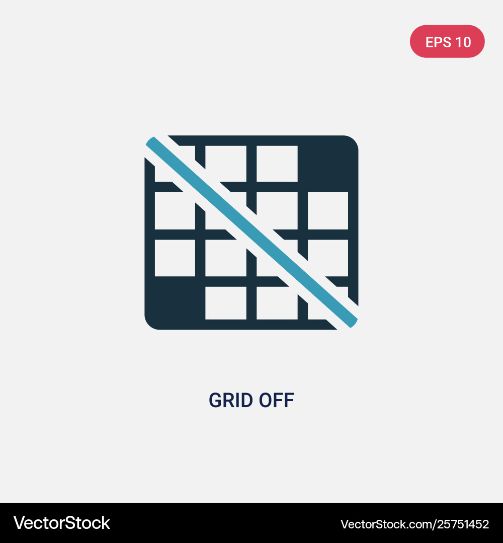 Two color grid off icon from user interface vector image
