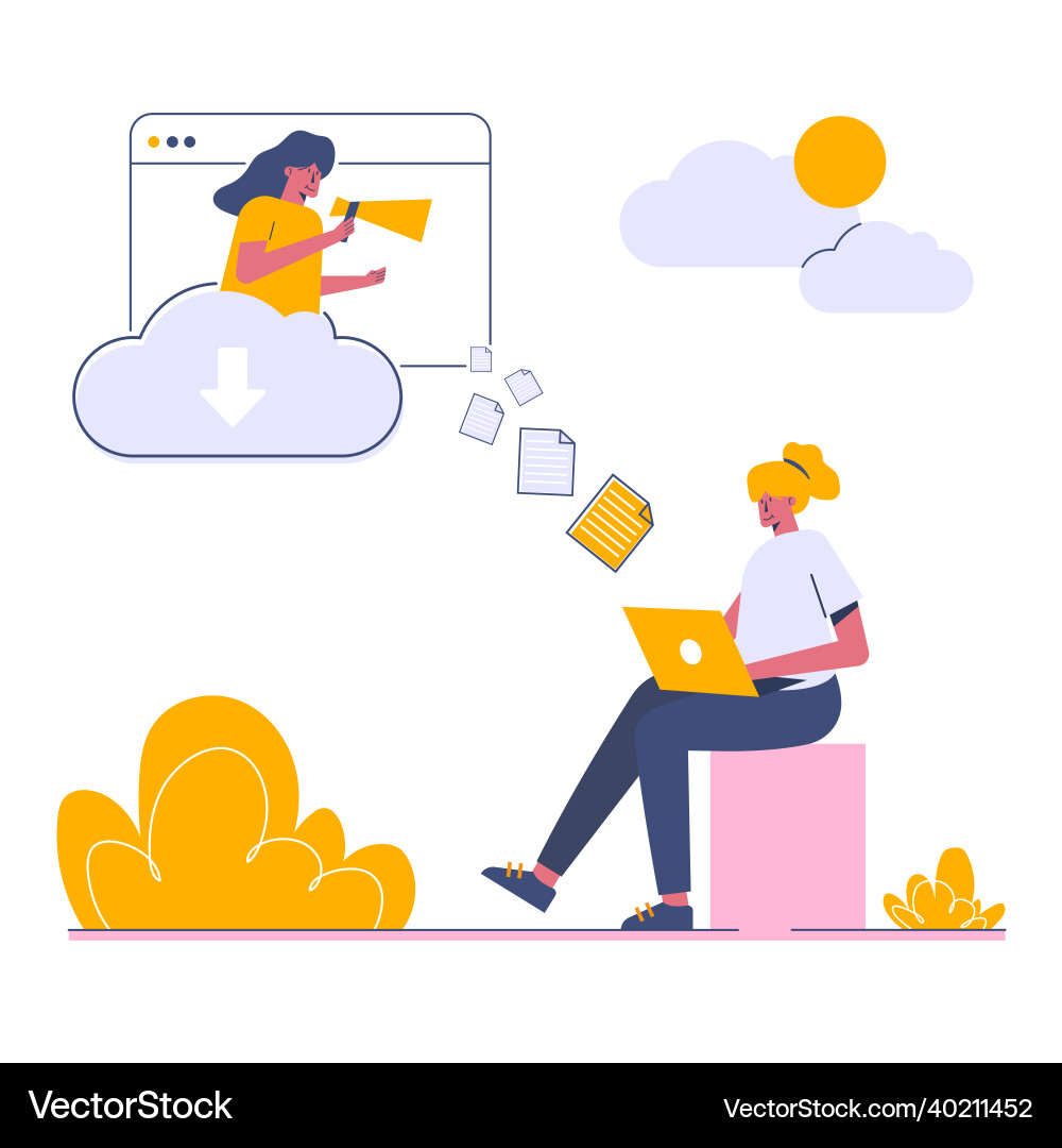 Working by following order web template cartoon Vector Image