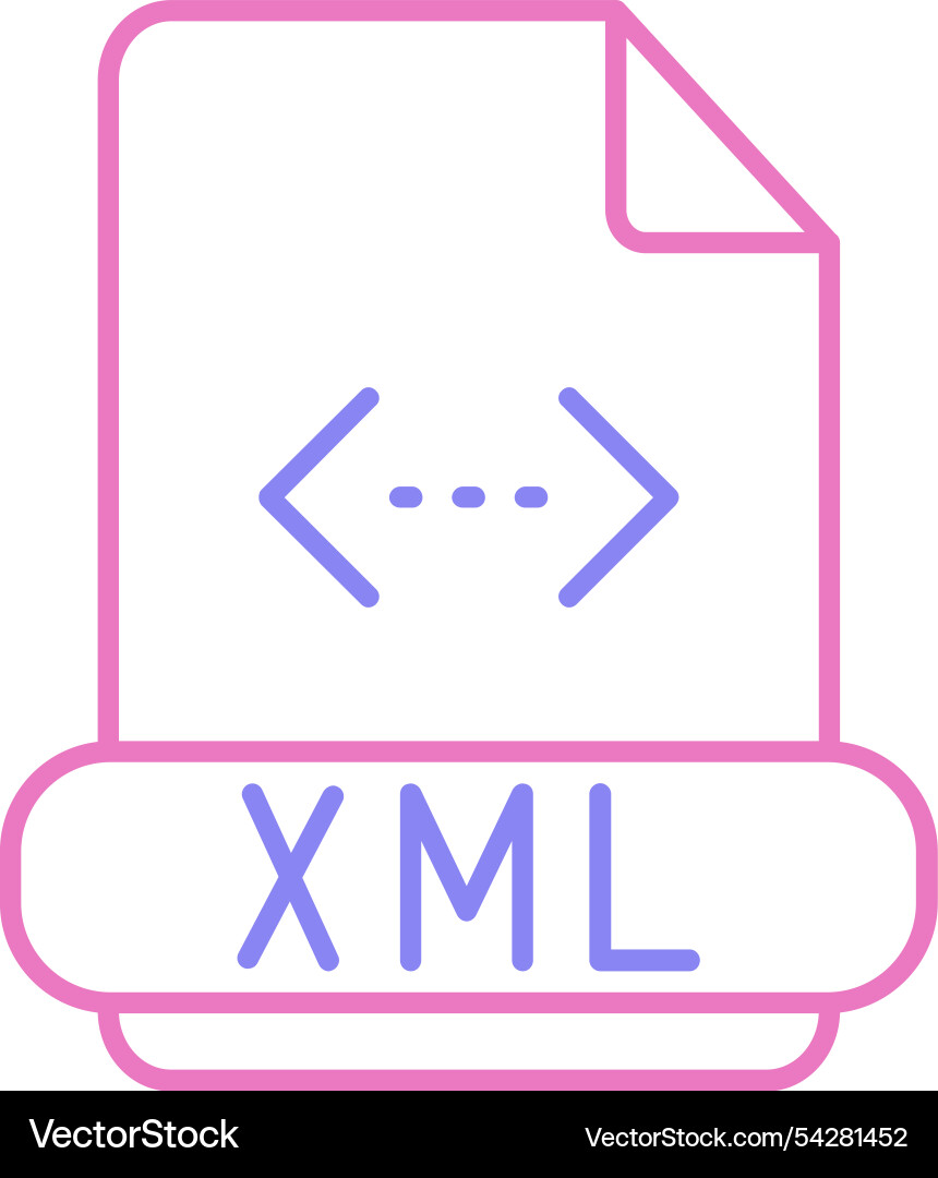 Xml line two colour icon Vector Image