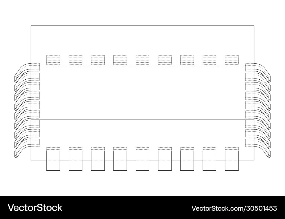 3d microchip rendering vector image