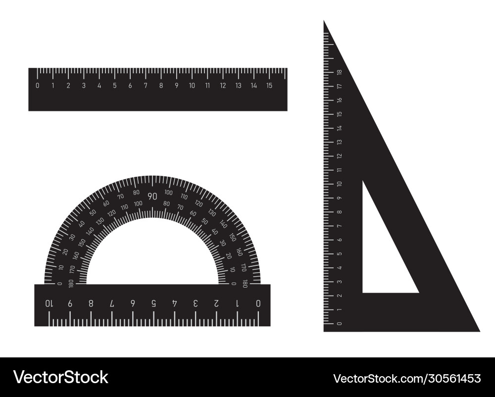 A set rulers ruler triangular A set rulers ruler triangular vector image