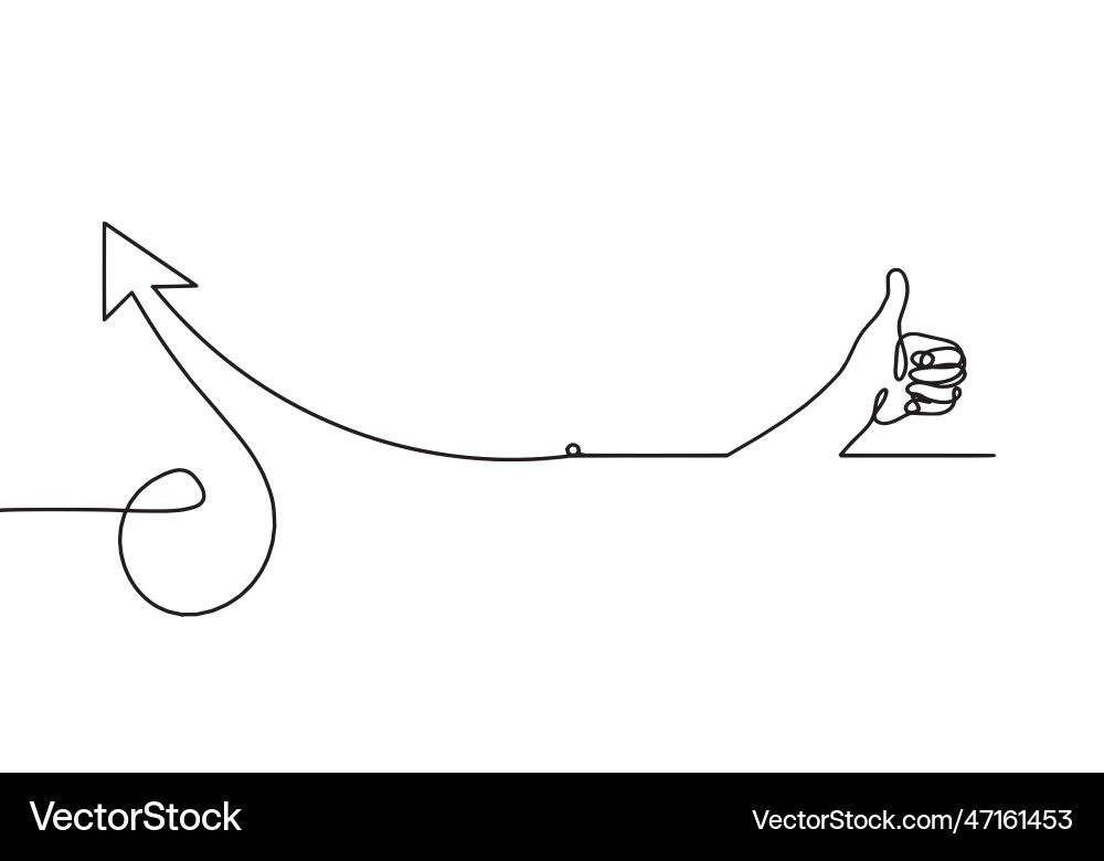 Abstract continuous lines arrows and hand Abstract continuous lines arrows and hand Vector Image
