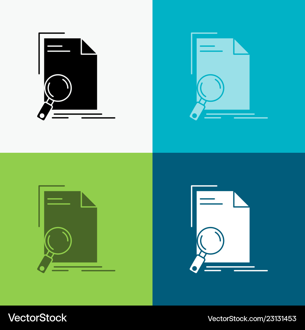 Analysis document file find page icon over Vector Image