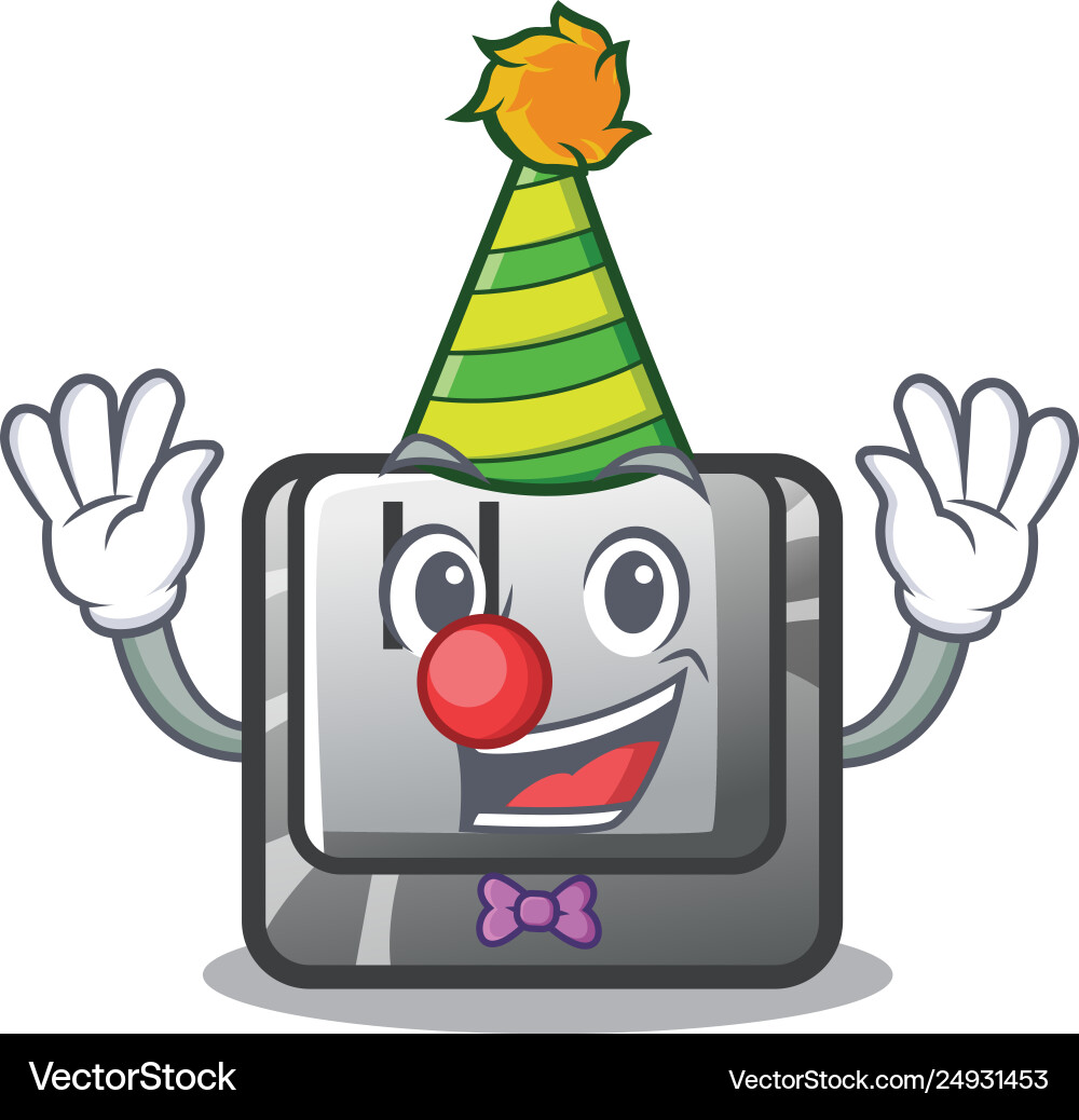Clown button h on a character Clown button h on a character vector image