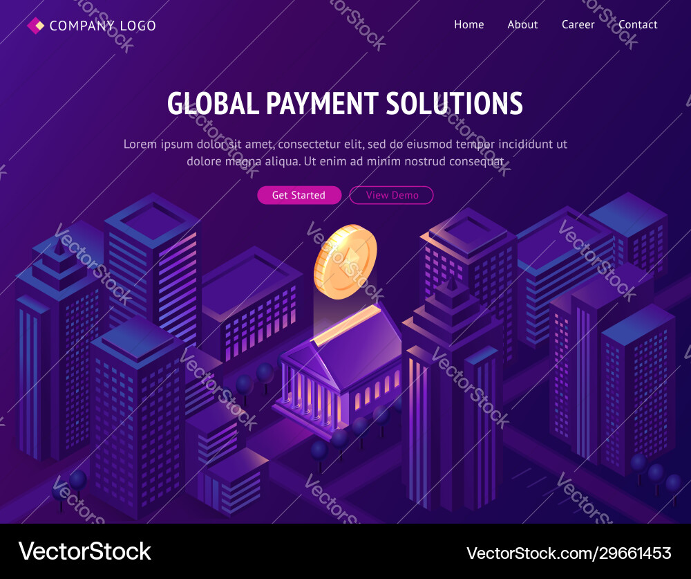 Cryptocurrency Payment Solutions Landing Page – Royalty-Free Vector |  VectorStock