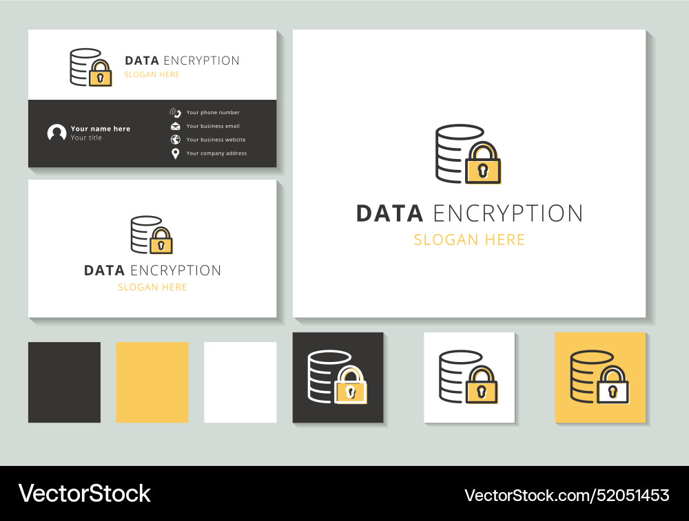 Data encryption logo featuring a padlock Data encryption logo featuring a padlock vector image