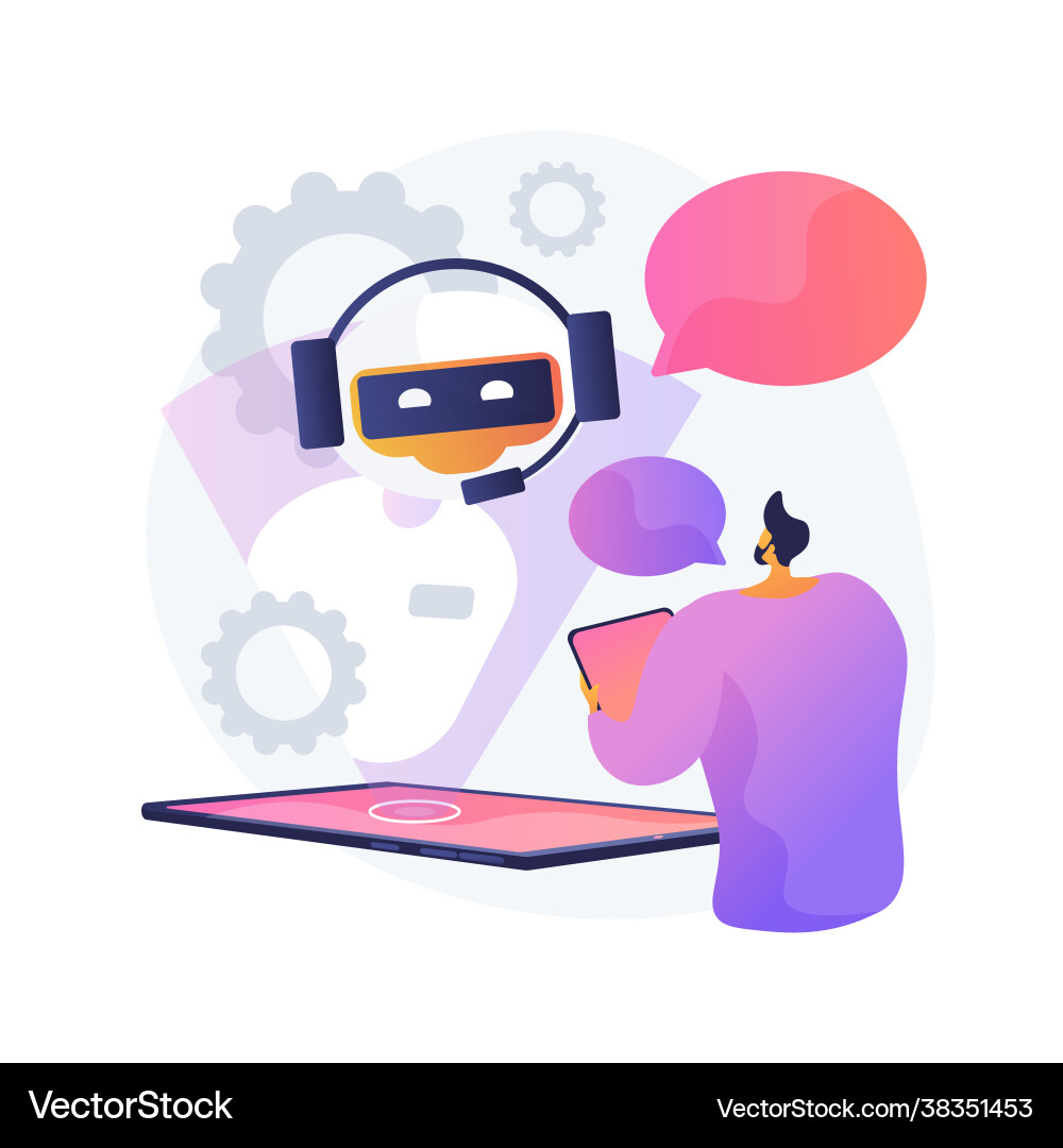 Dialog with chatbot concept metaphor vector image
