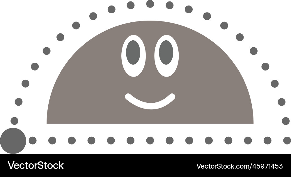 Dotted semicircle shape for tracing lines Vector Image