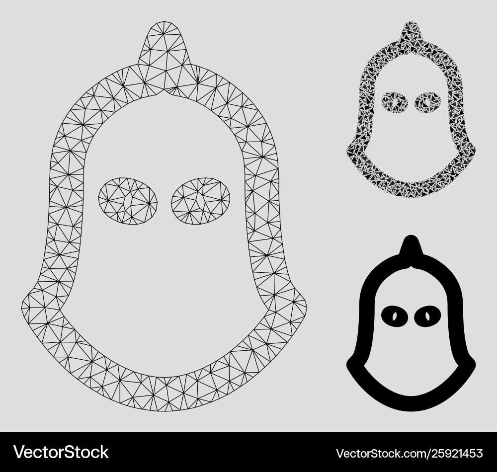 Executioner helmet mesh wire frame model Executioner helmet mesh wire frame model vector image