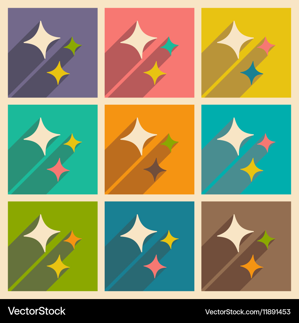 Flat with shadow concept and mobile application vector image