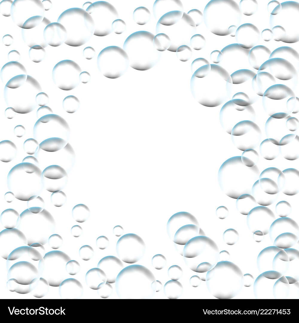 Frame for processing of transparent bubbles vector image