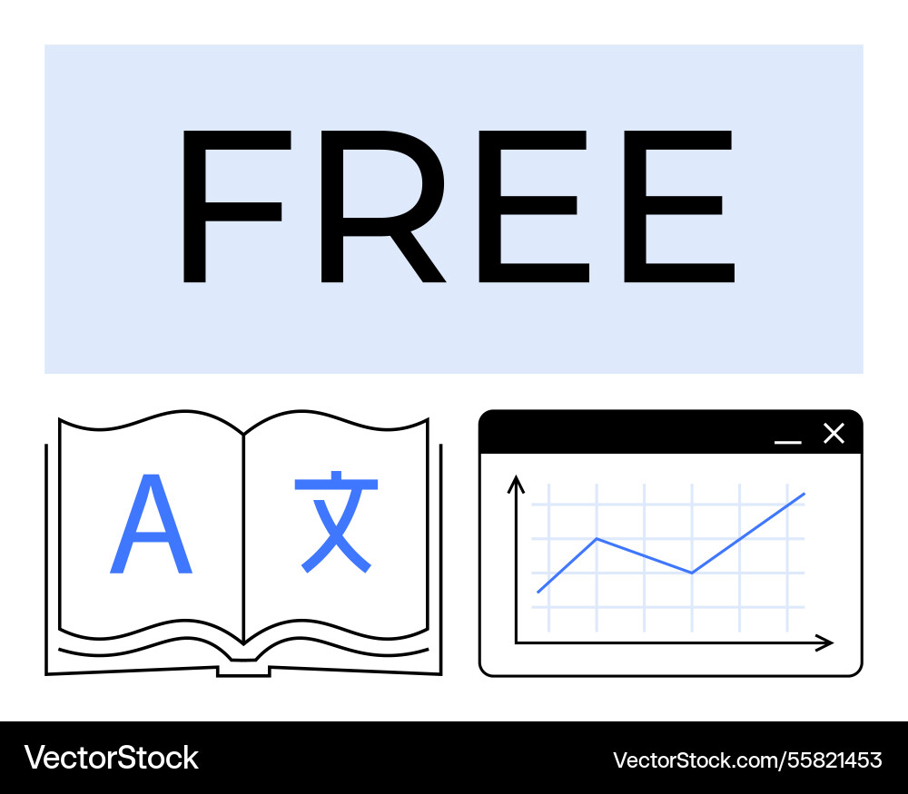 Free learning resources highlighting language Vector Image