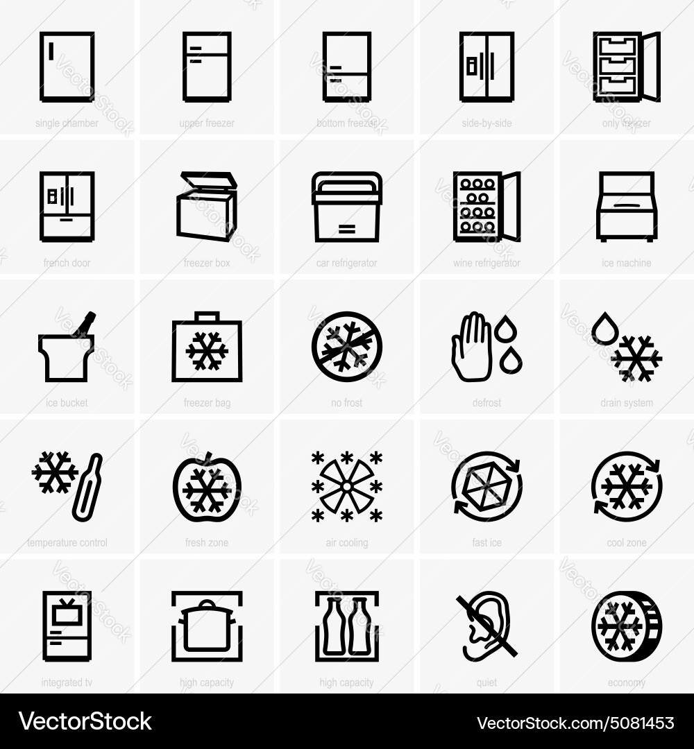 Freezer Icon Set Vector Image