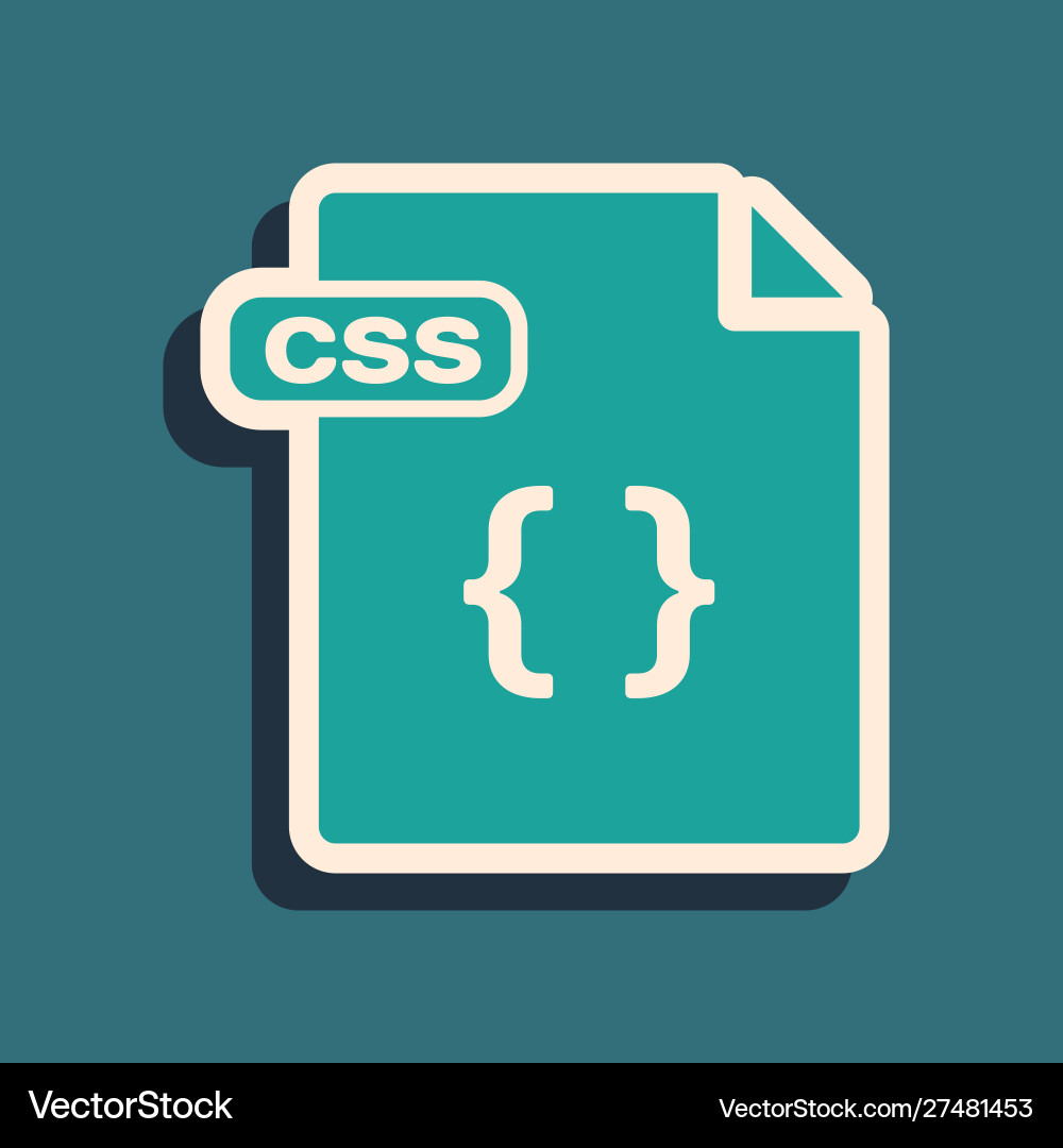 Green css file document download button icon Green css file document download button icon vector image